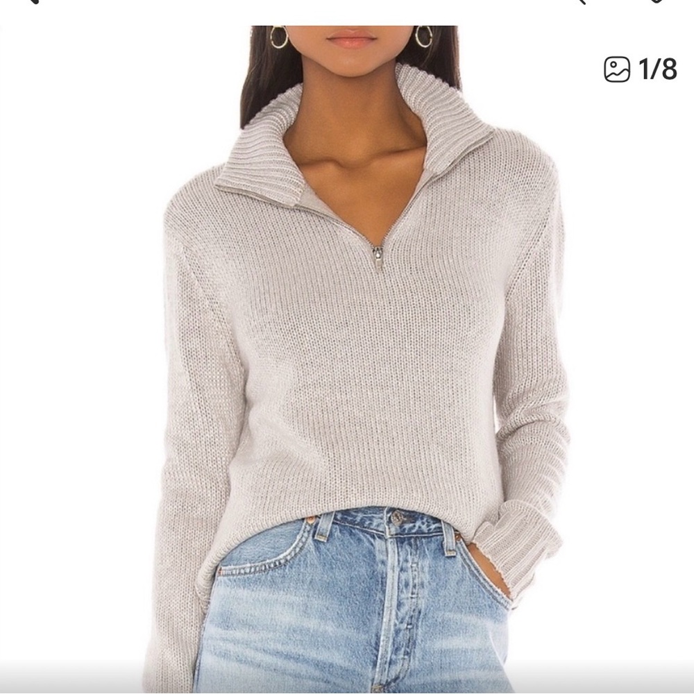 LPA Renata Quarter ZIP Sweater Gray XS